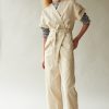 Clothing CARON CALLAHAN | Odile Jumpsuit | Ecru Herringbone Twill