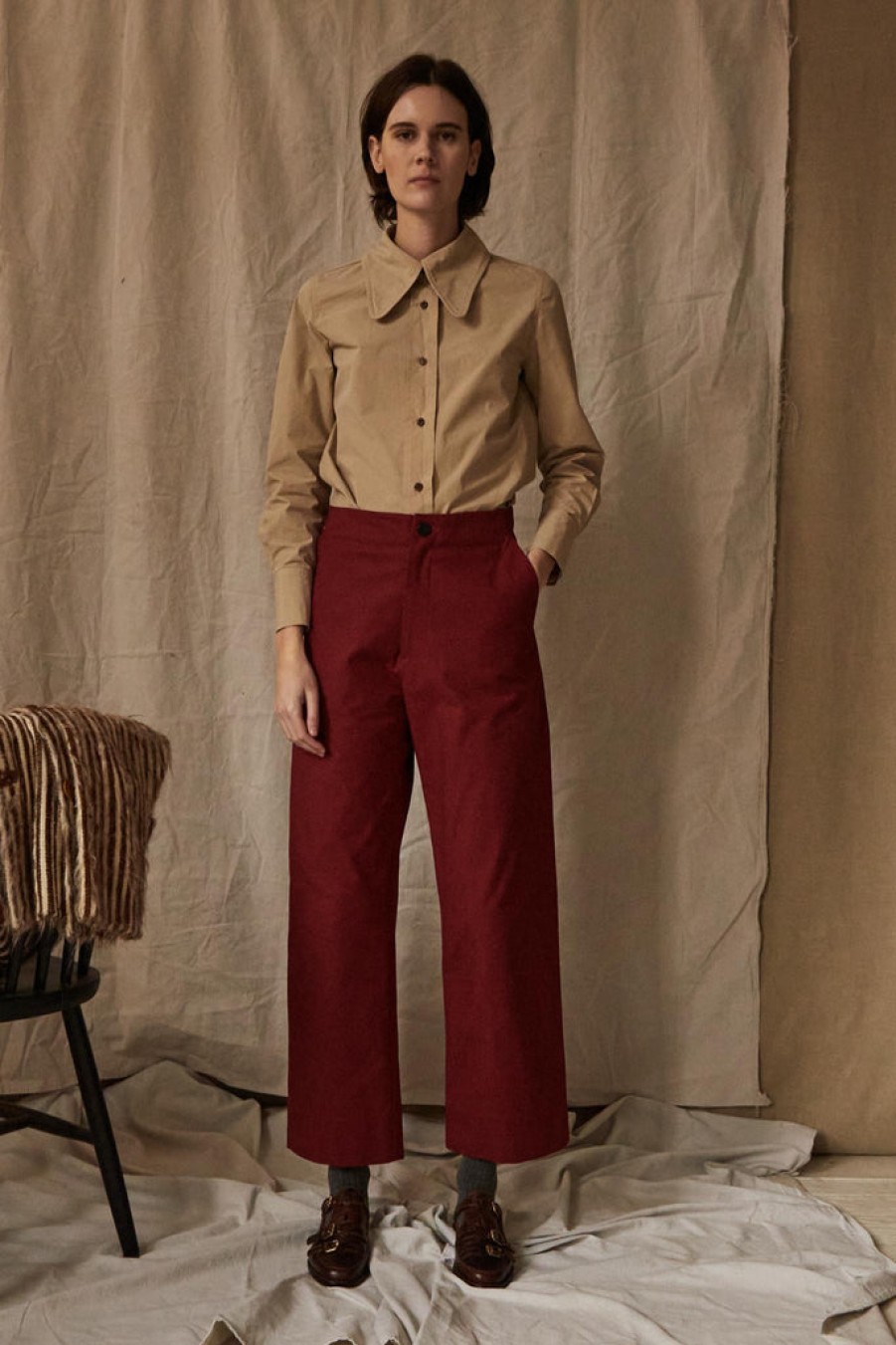 Clothing CARON CALLAHAN Dexter Pant Crimson Twill Ilipncheap