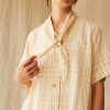 Clothing CARON CALLAHAN | Wesley Shirt | Tonal Cream Gauze Plaid