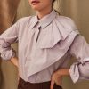 Clothing CARON CALLAHAN | Nadine Blouse | Lilac Poplin