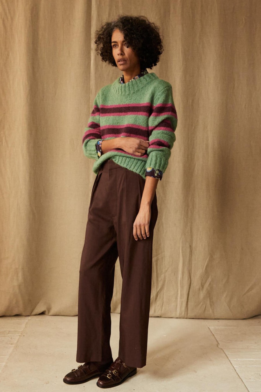 Clothing CARON CALLAHAN | William Pant | Aubergine Tropical Wool