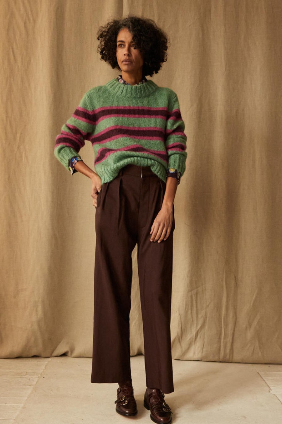 Clothing CARON CALLAHAN | William Pant | Aubergine Tropical Wool