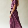 Clothing CARON CALLAHAN | Jocelyn Dress | Magenta Puckered Plaid