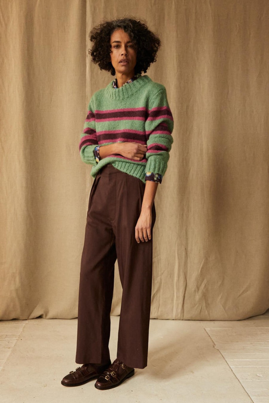 Clothing CARON CALLAHAN | Fletcher Sweater | Seafoam Stripe Mohair