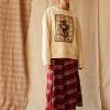 Clothing CARON CALLAHAN | Camden Skirt | Crimson Embroidered Plaid