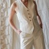 Clothing CARON CALLAHAN | Poppy Vest | Cream Canvas