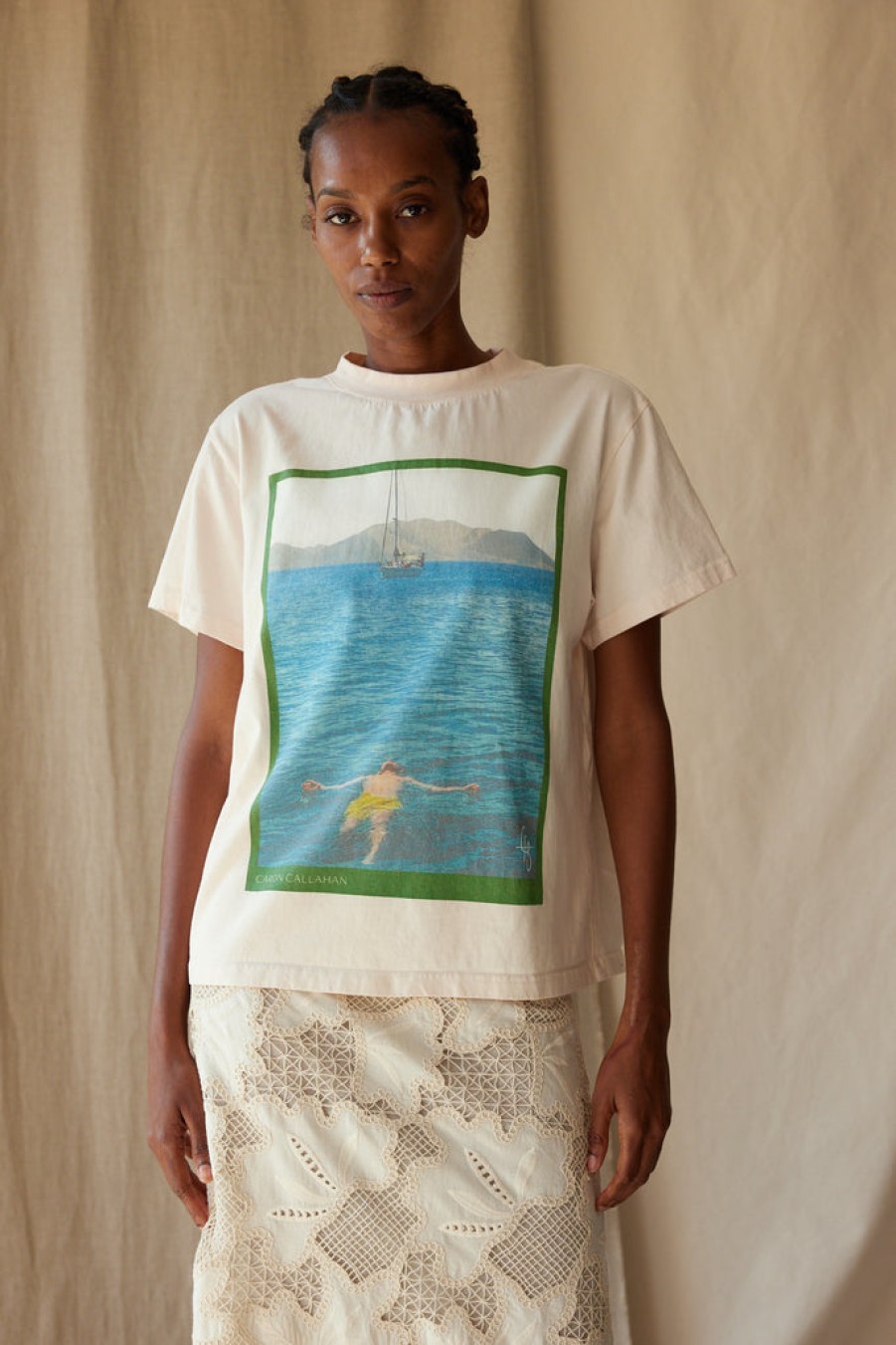 Clothing CARON CALLAHAN | Renata Tee | Cream Jersey