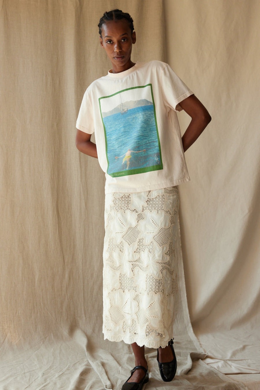 Clothing CARON CALLAHAN | Renata Tee | Cream Jersey