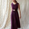 Clothing CARON CALLAHAN | Roxanne Dress | Aubergine Poplin