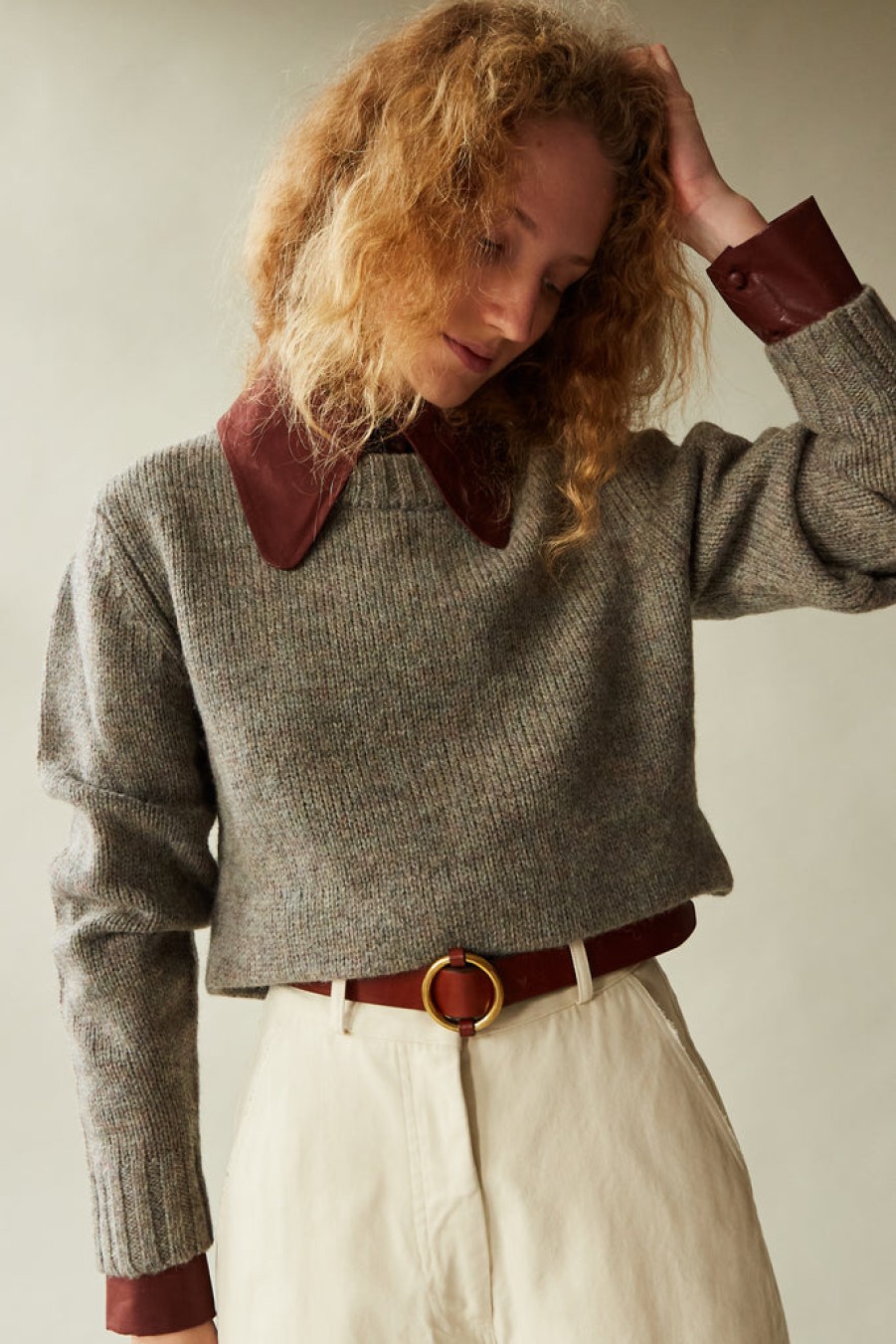 Clothing CARON CALLAHAN | Reilly Sweater | Grey Wool Melange