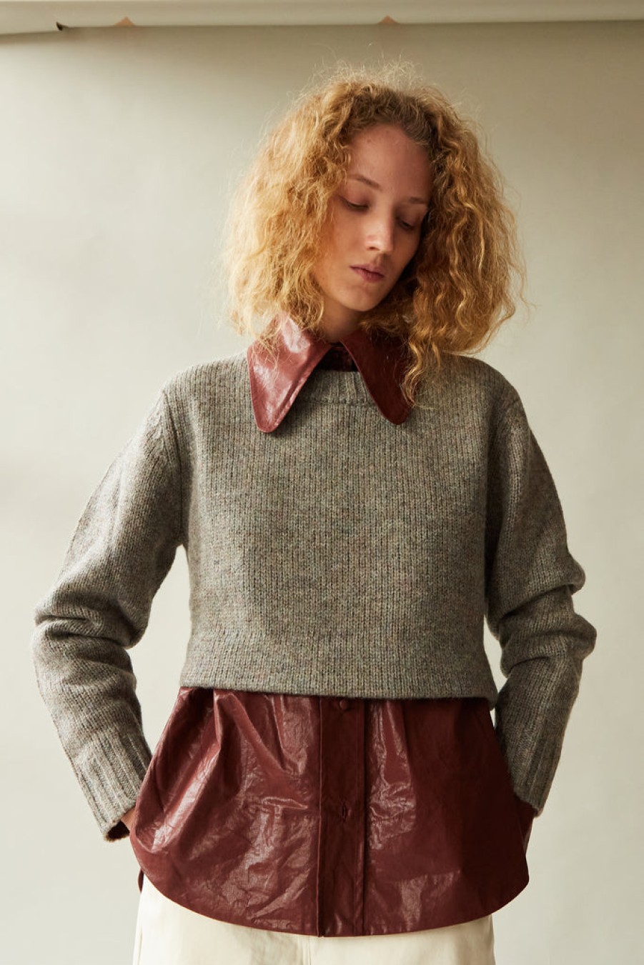 Clothing CARON CALLAHAN | Reilly Sweater | Grey Wool Melange