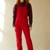 Clothing CARON CALLAHAN | Althea Overalls | Scarlet Herringbone Twill