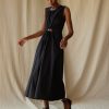 Clothing CARON CALLAHAN | Roxanne Dress | Black Poplin