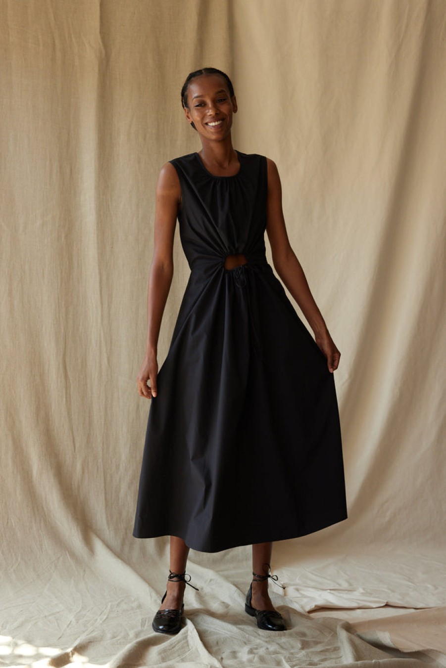 Clothing CARON CALLAHAN | Roxanne Dress | Black Poplin